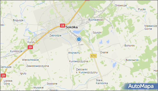 mapa Nowa Kamionka, Nowa Kamionka gmina Sokółka na mapie Targeo